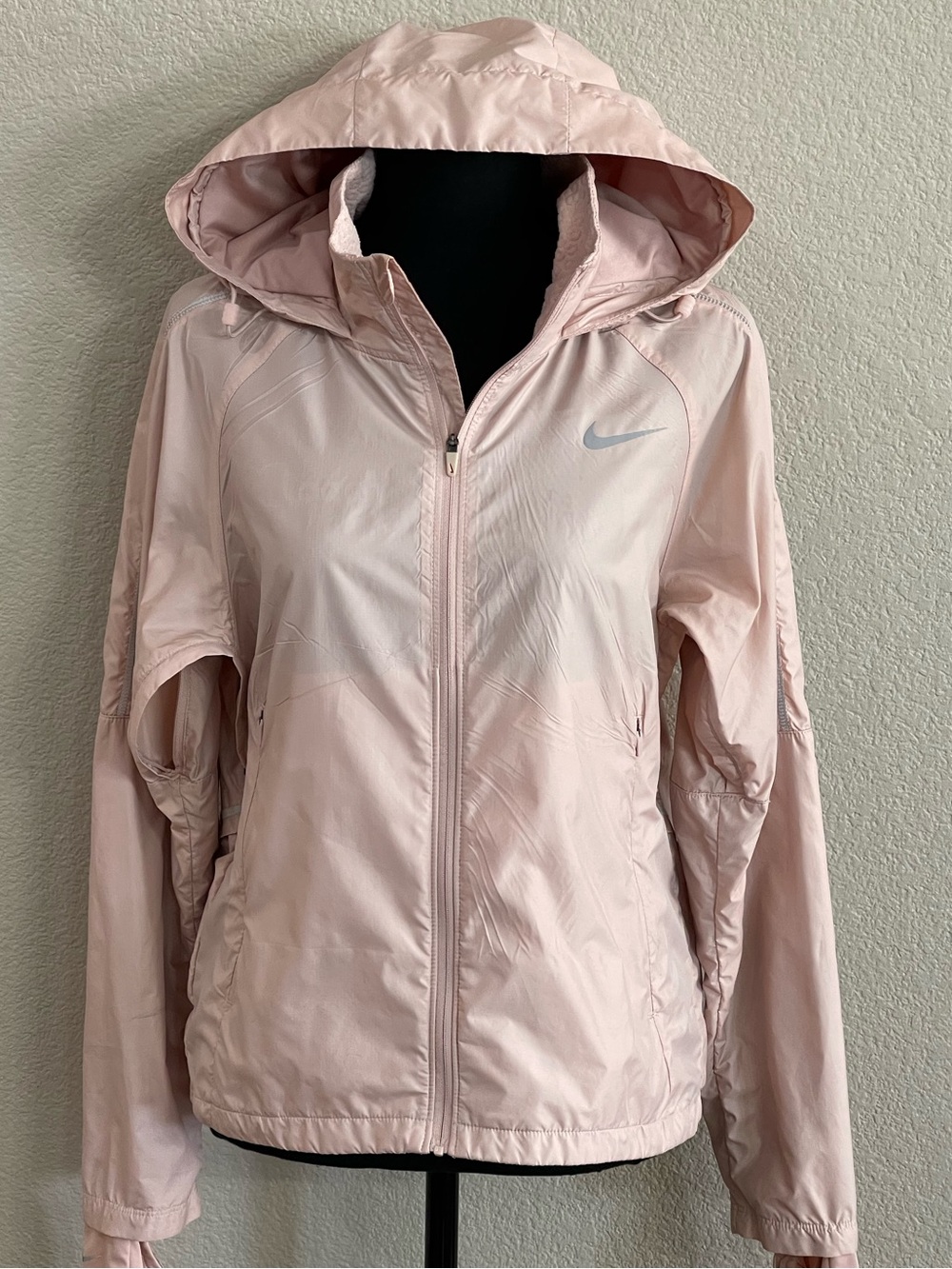 Nike Running Women’s Shield Storm-Fit Light Pink Hooded  Jacket